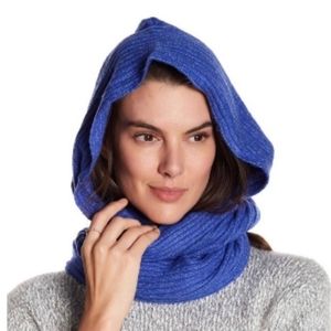 Free People: Blue Hooded Infinity Scarf